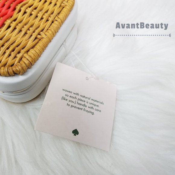 Kate Spade Kitt Clutch Wicker Peach Melba Multi - Picture 9 of 12